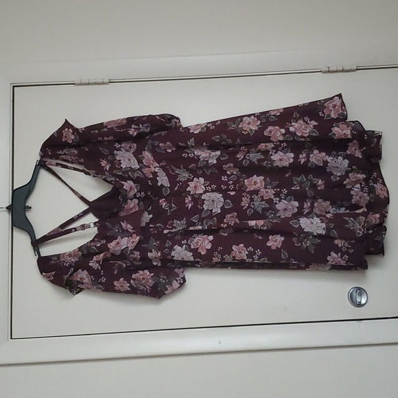 Torrid's Mini Challis Cold Shoulder Trapeze Dress - Picture 13 of 16